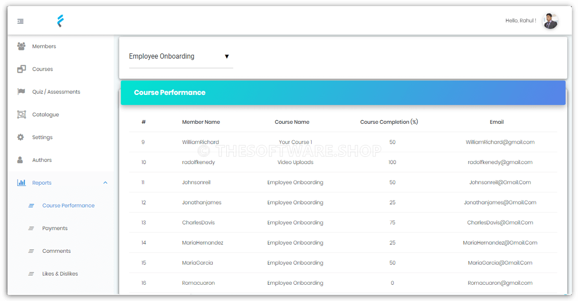 FreshLMS Employee Onboarding Report