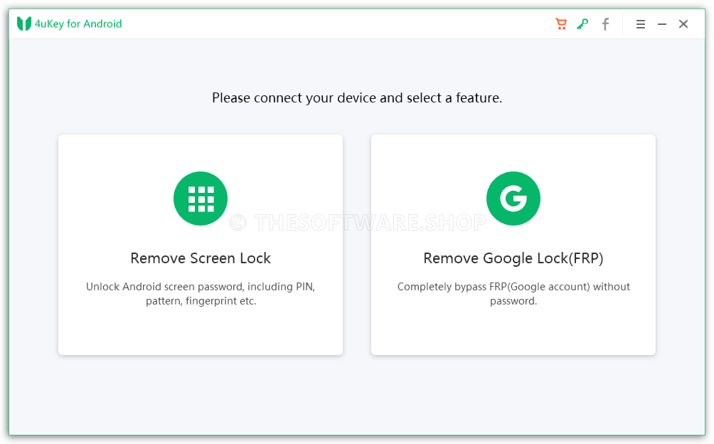 Tenorshare 4uKey for Android Unlocker Screenshot - Main Interface