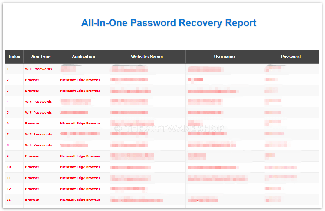 XenArmor All-in-One Password Recovery Pro - Report