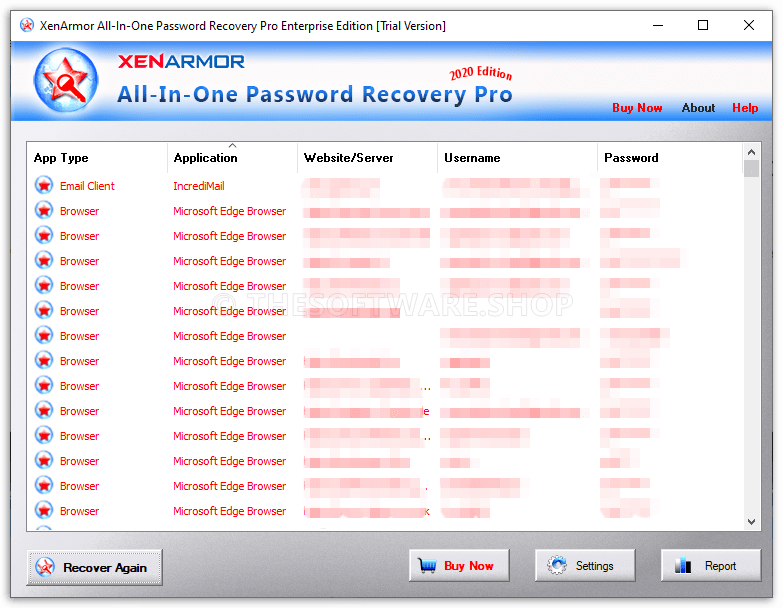 XenArmor All-in-One Password Recovery Pro Screenshot