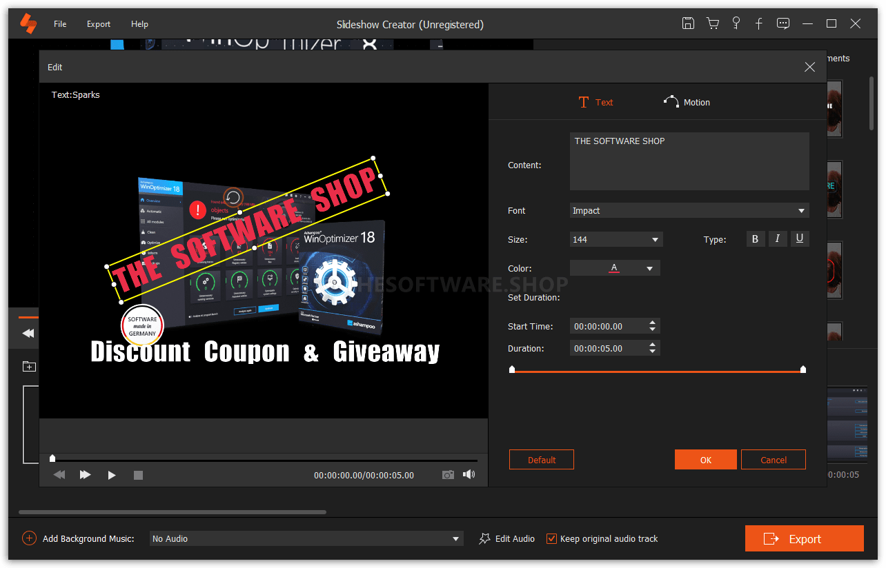 Aiseesoft Slideshow Maker Edit Text