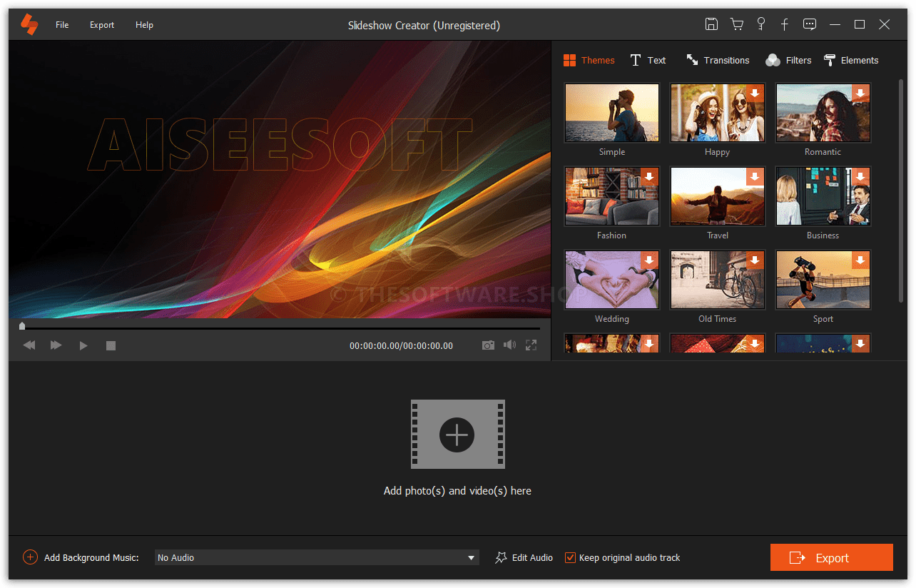Aiseesoft Slideshow Maker Main Interface