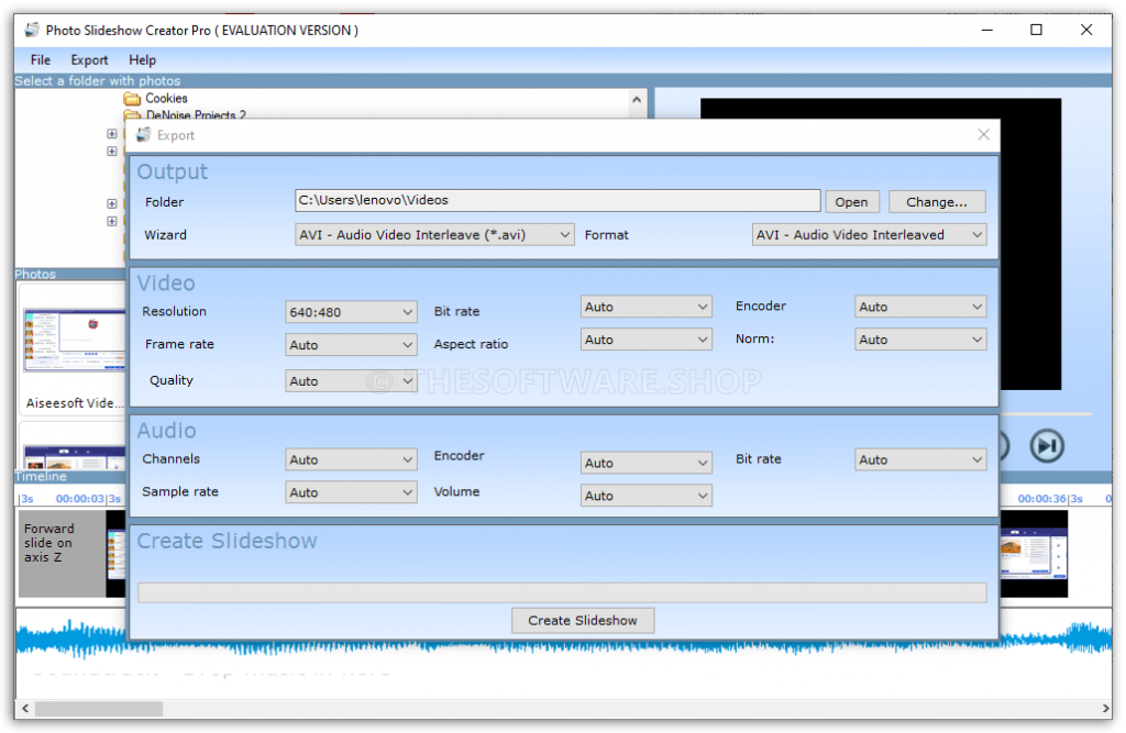 PCWinsoft Photo Slideshow Creator Pro - Export Video