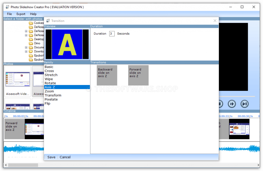 PCWinsoft Photo Slideshow Creator Pro - Transition