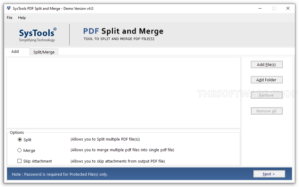 Systools PDF Split & Merge Screenshot