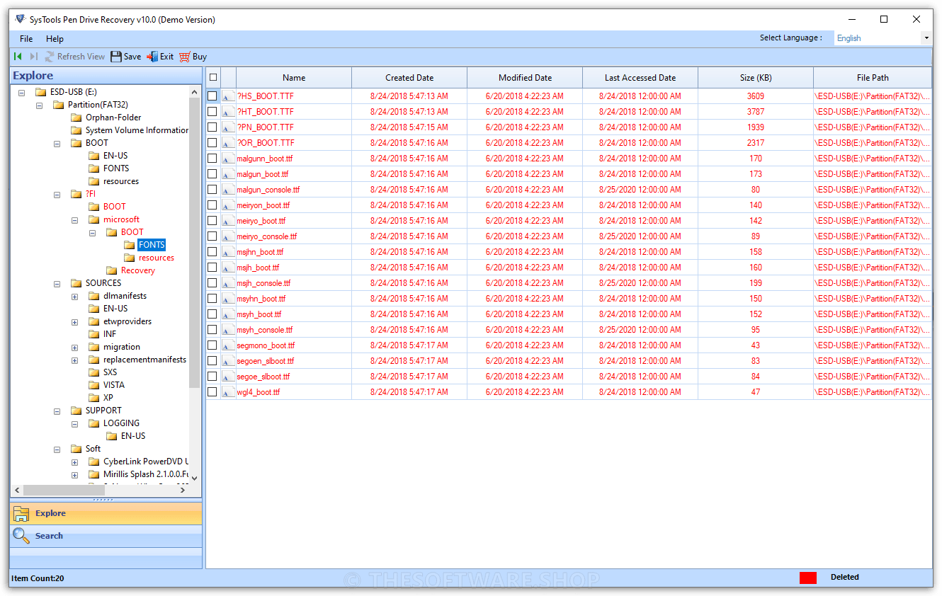 Systools Pen Drive Recovery - Result