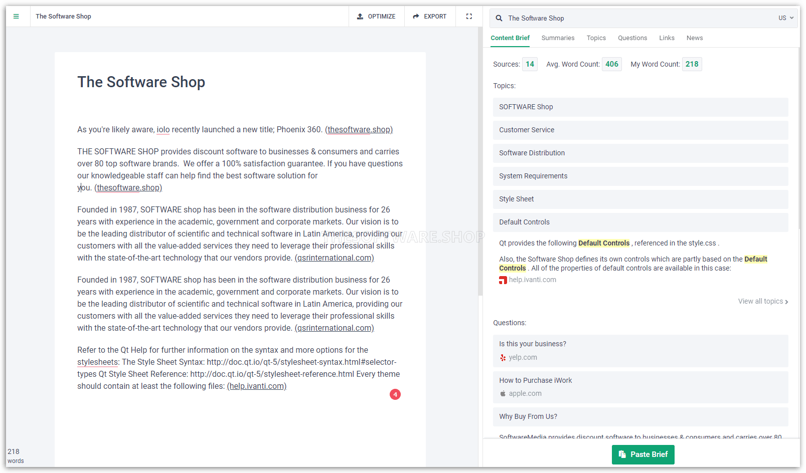 frase content editor