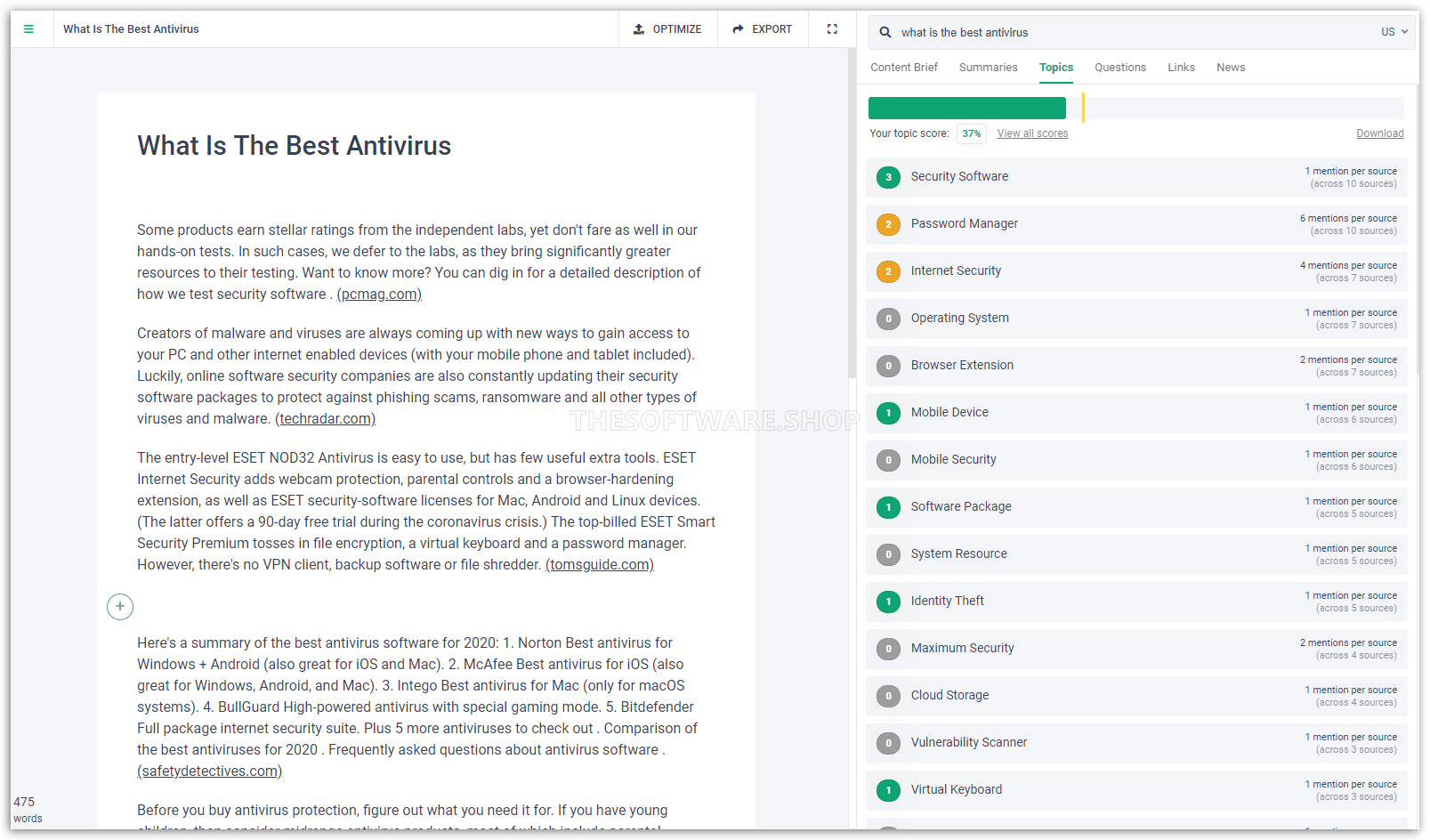 frase content topics