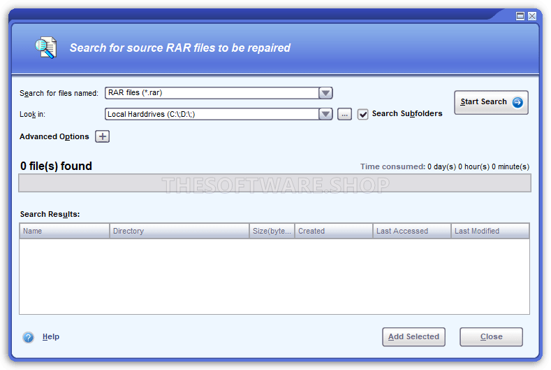 DataNumen RAR Repair - Search Tool