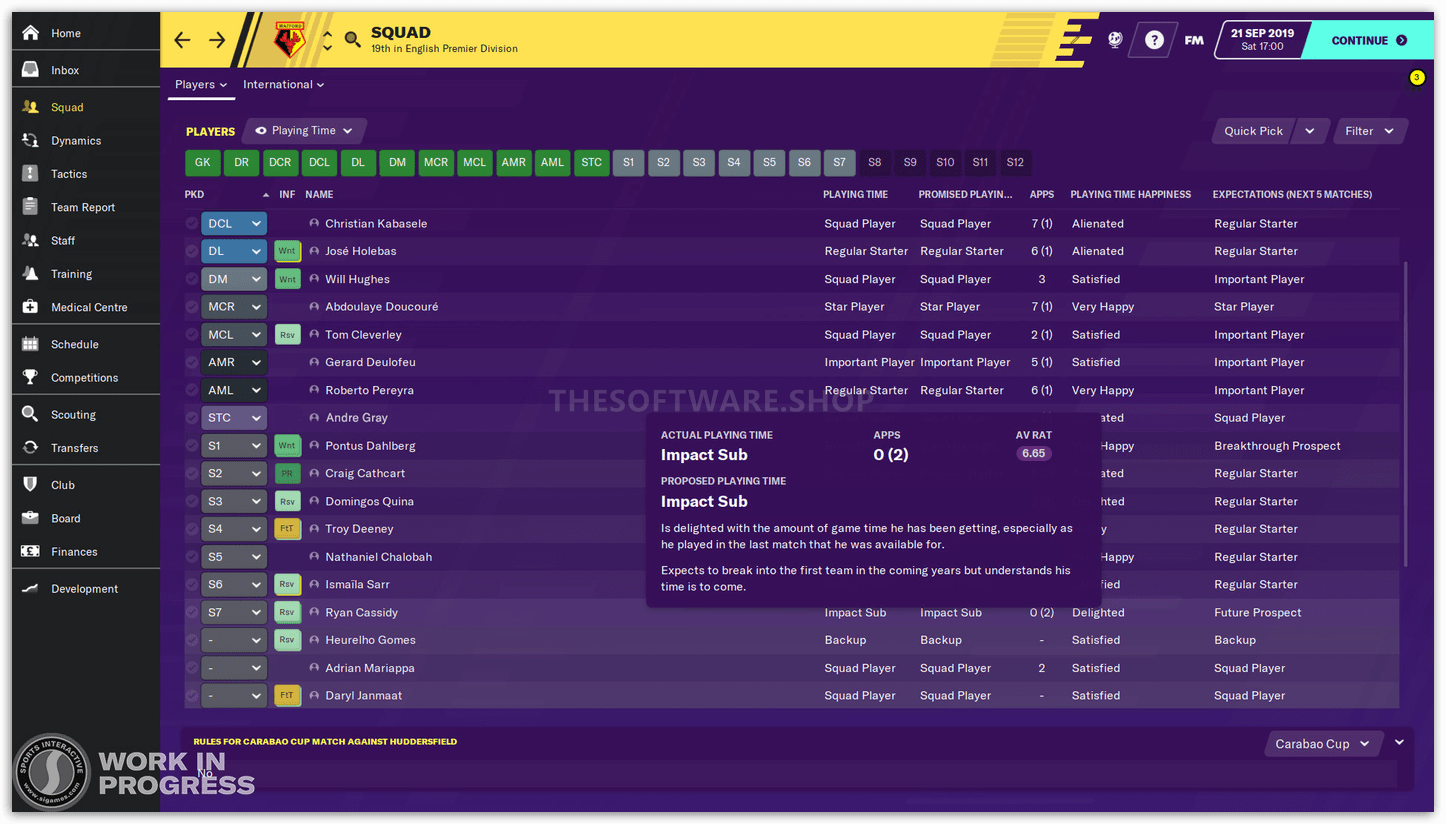 Football Manager 2020 - Squad