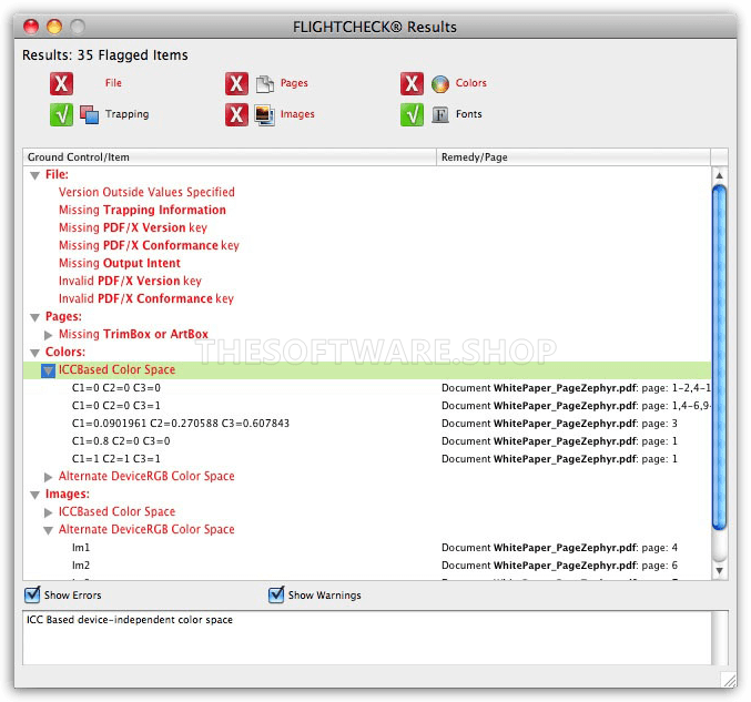 Markzware FlightCheck - Results