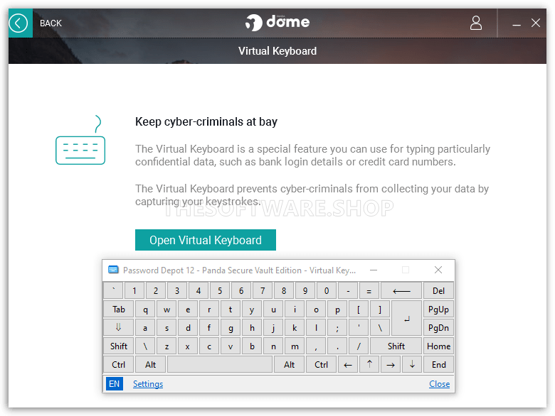 Panda Dome Premium - Virtual Keyboard