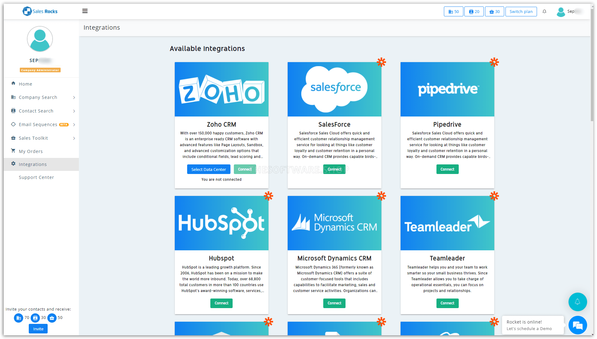 Sales Rocks - Intergrations