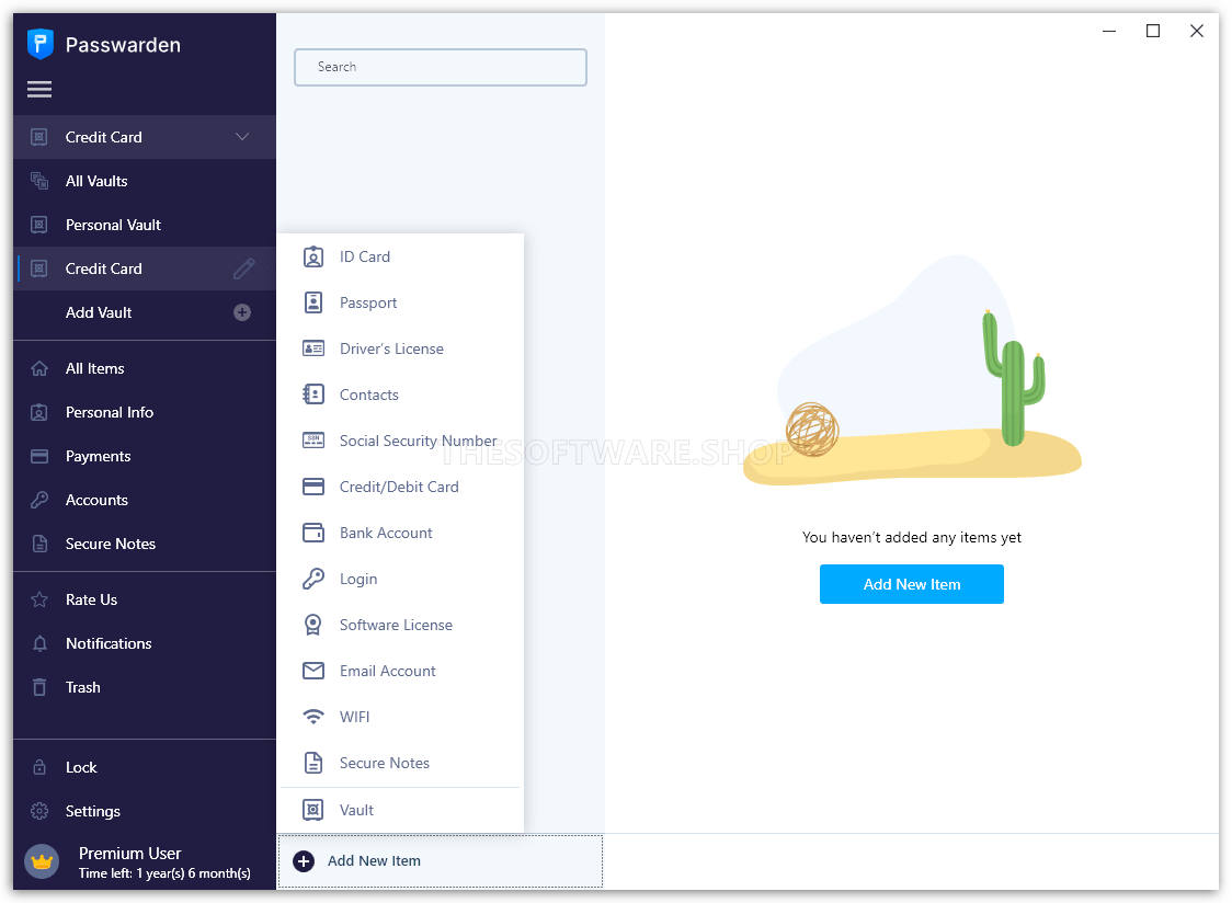 Add New Item Info Screenshot