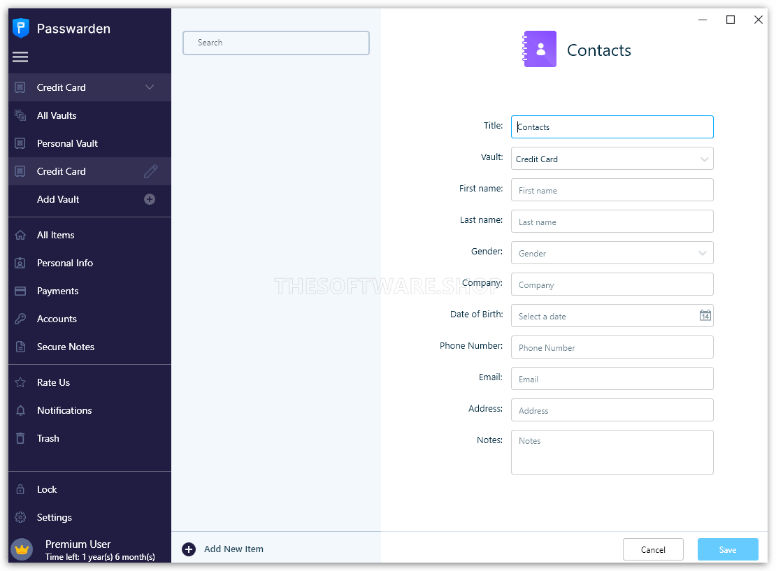 Add Contacts Info Screenshot