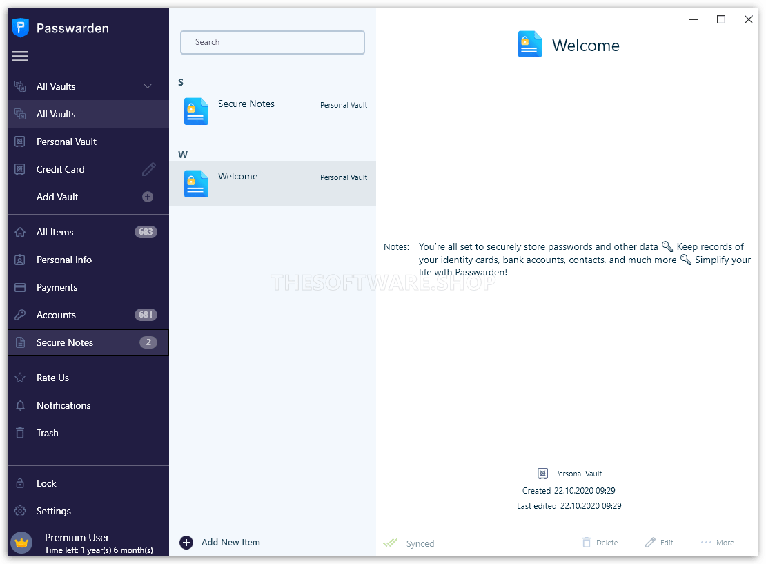 Secure Notes Screenshot