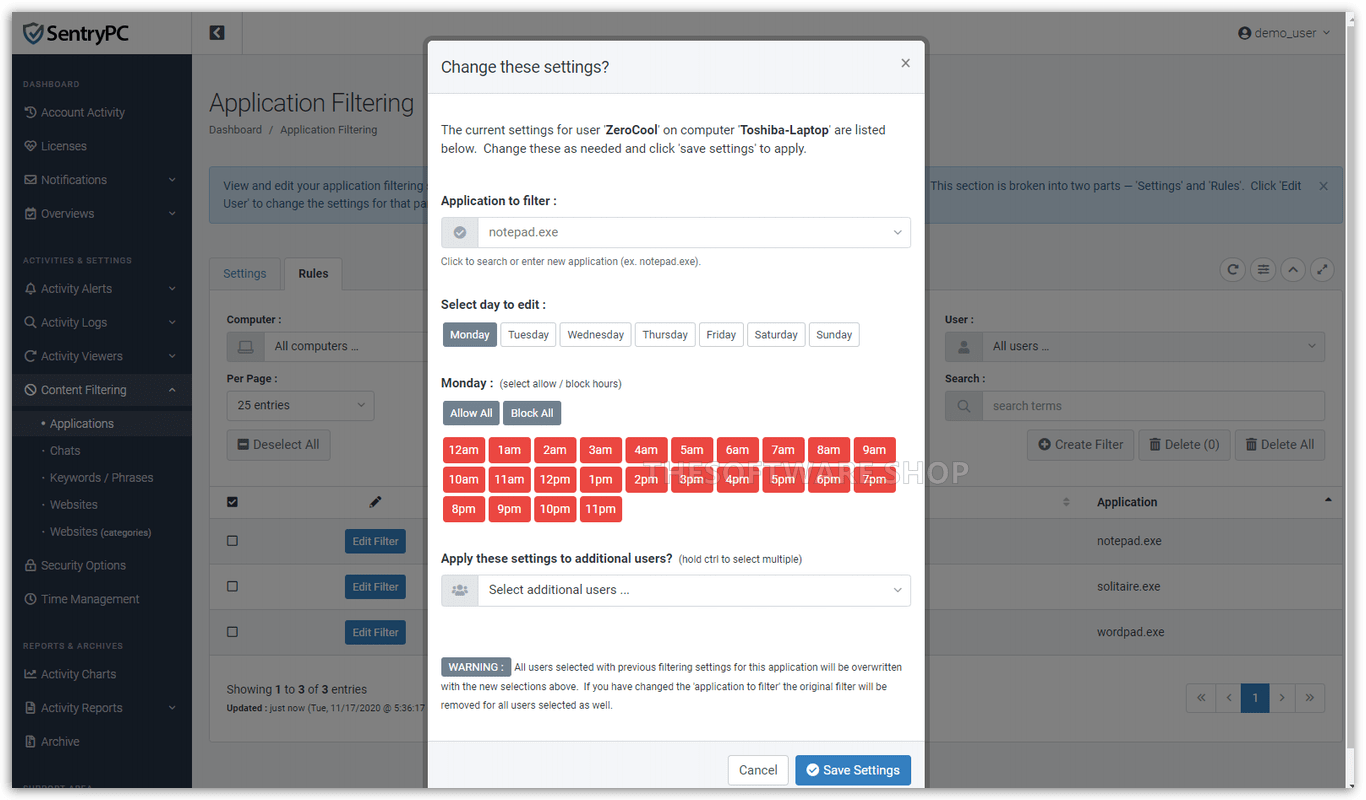 Content Filterings SCreehsot