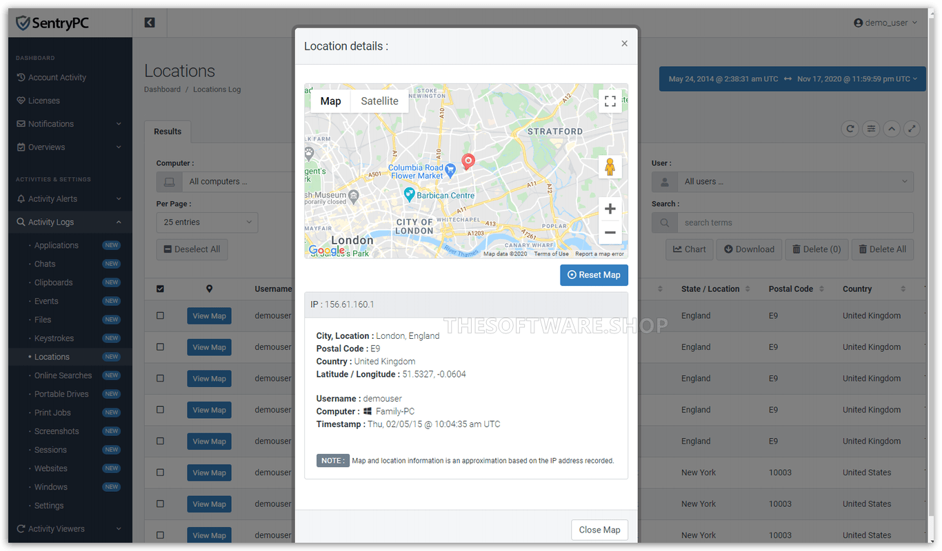 Locations Screenshot