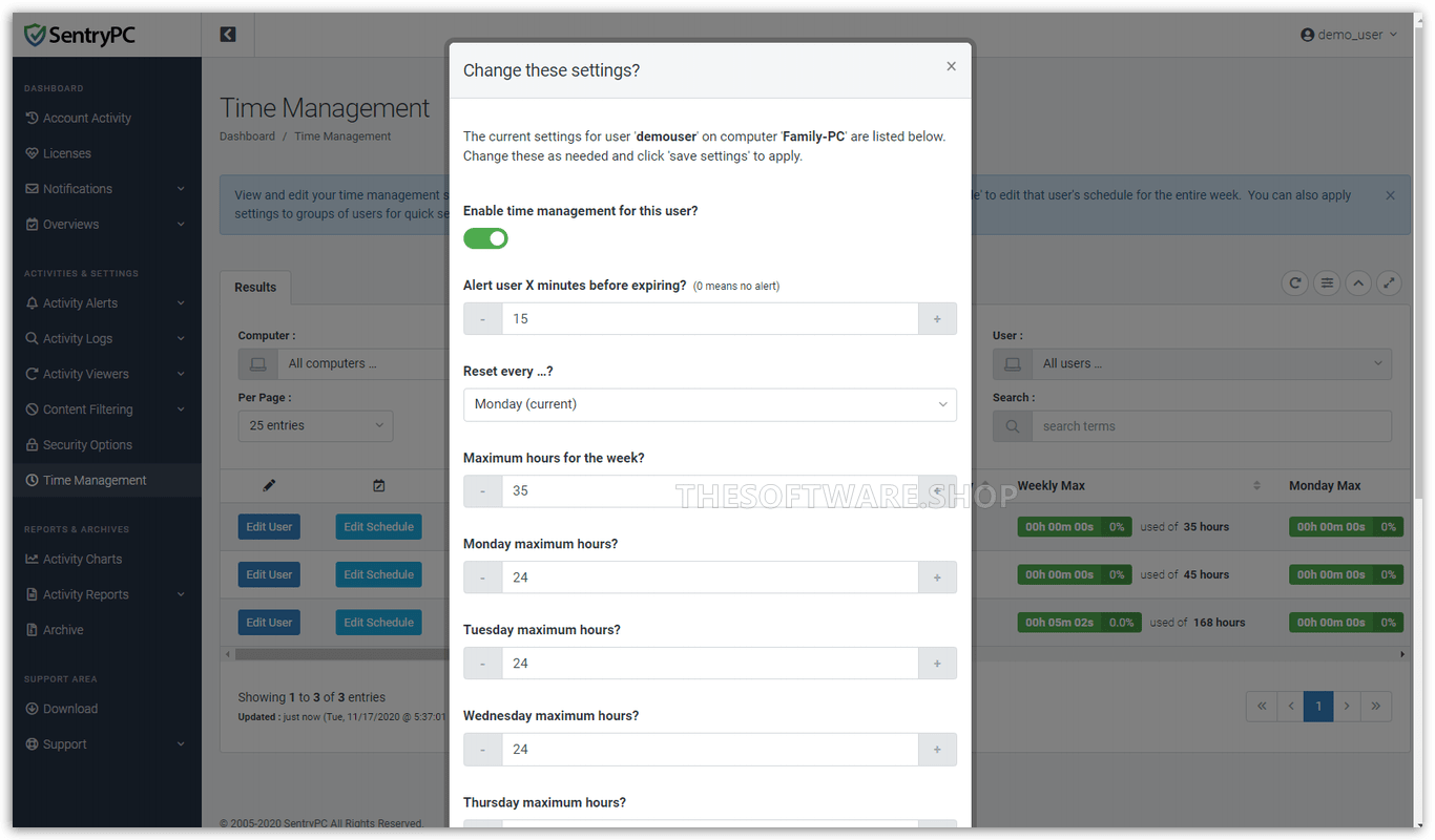 Time Management Screenshot