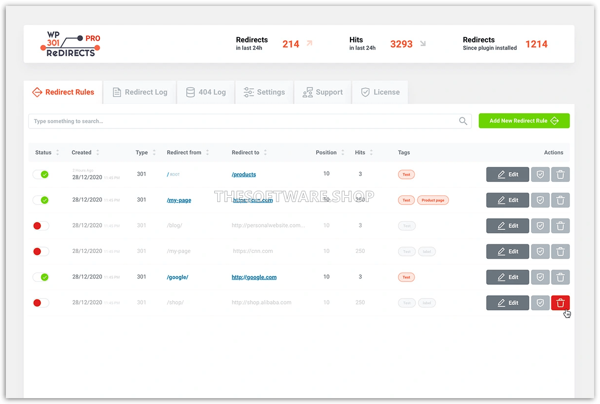 Redirect Rules Screenshot