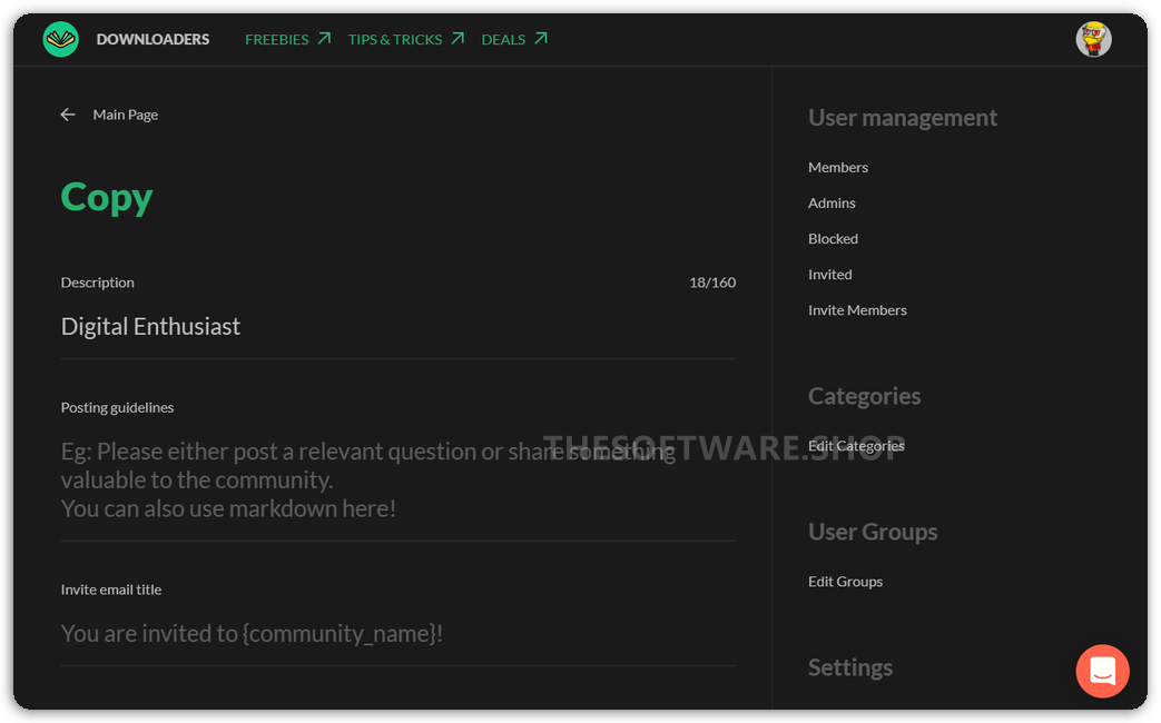 Setting - Copy Screenshot