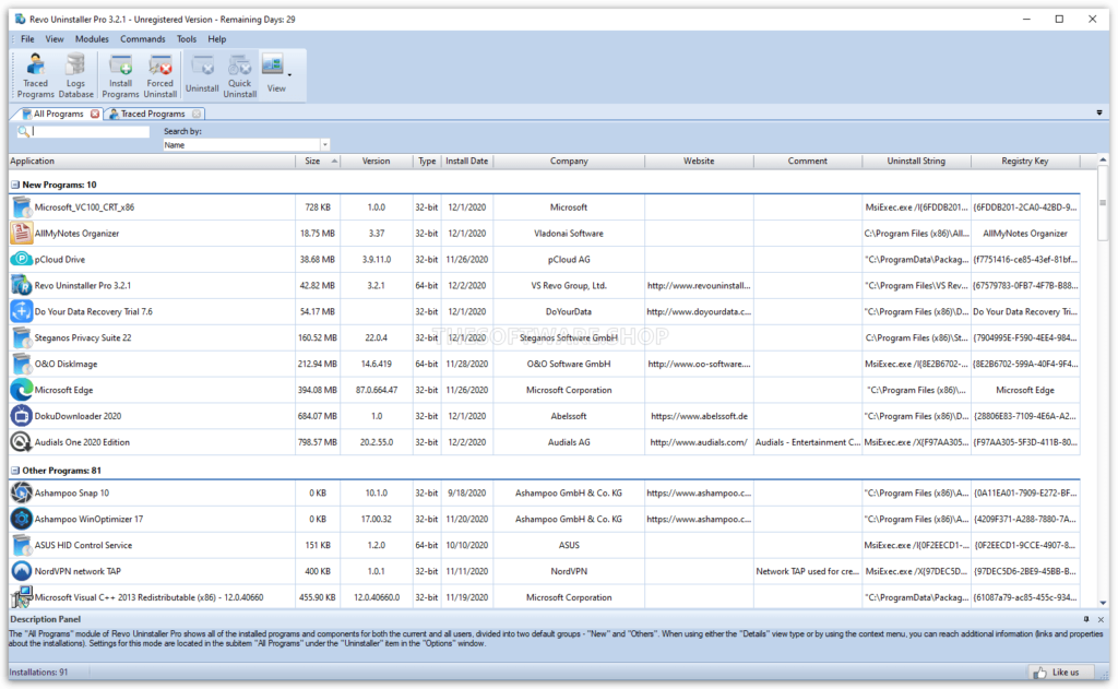 Revo Uninstaller Pro 3 Screenshot