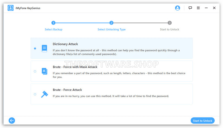 Select Unlocking Type