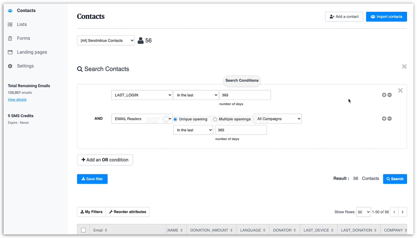 Contacts Advanced Search