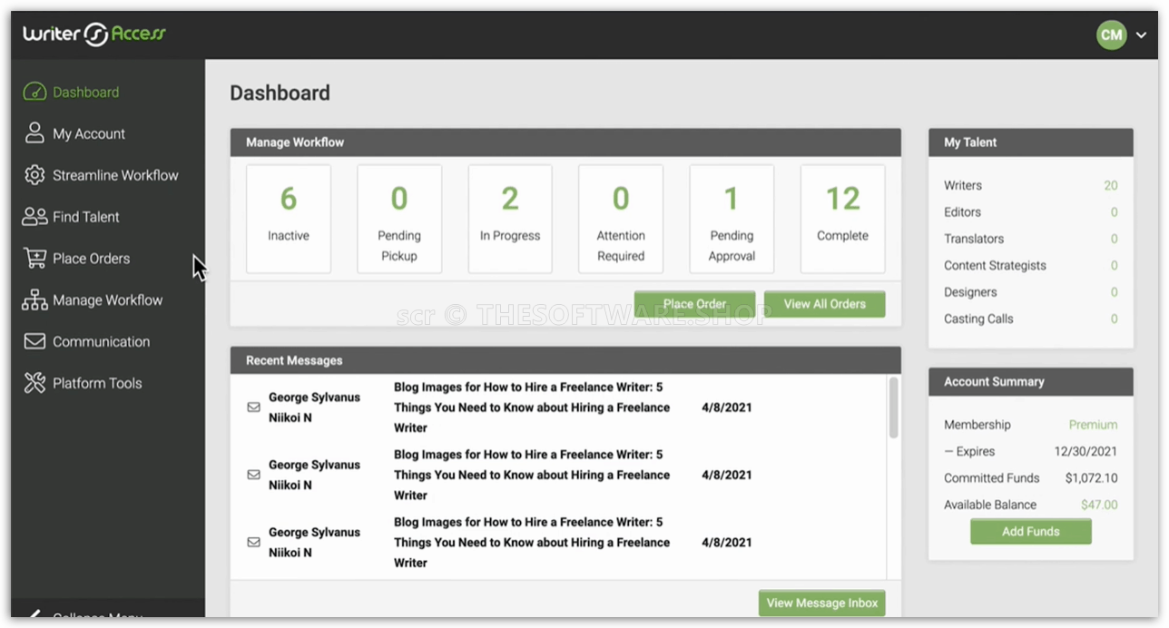 WriterAccess Screenshot