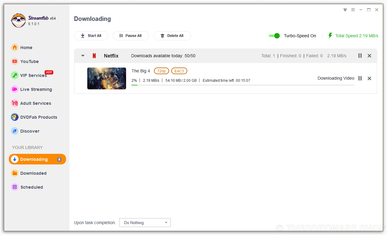StreamFab Netflix Downloader 6 Download Process