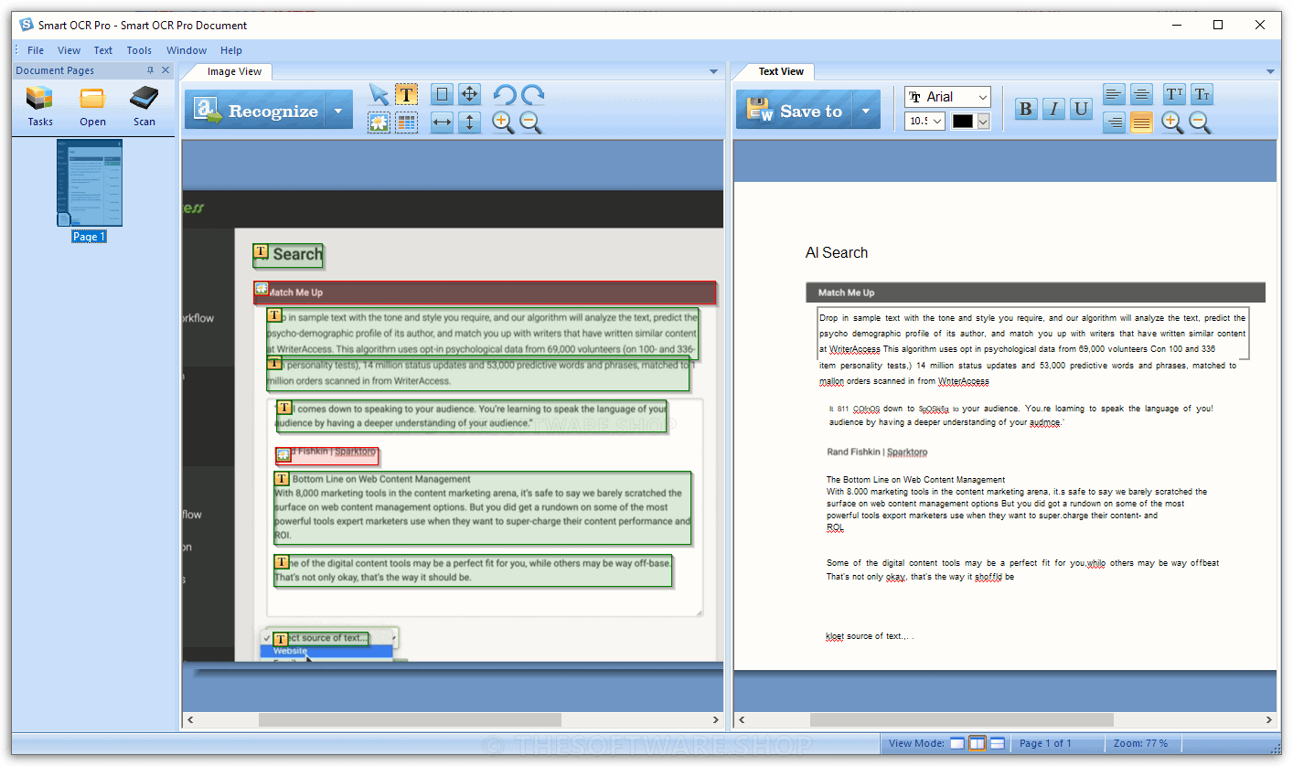 Smart OCR Pro Document screenshot