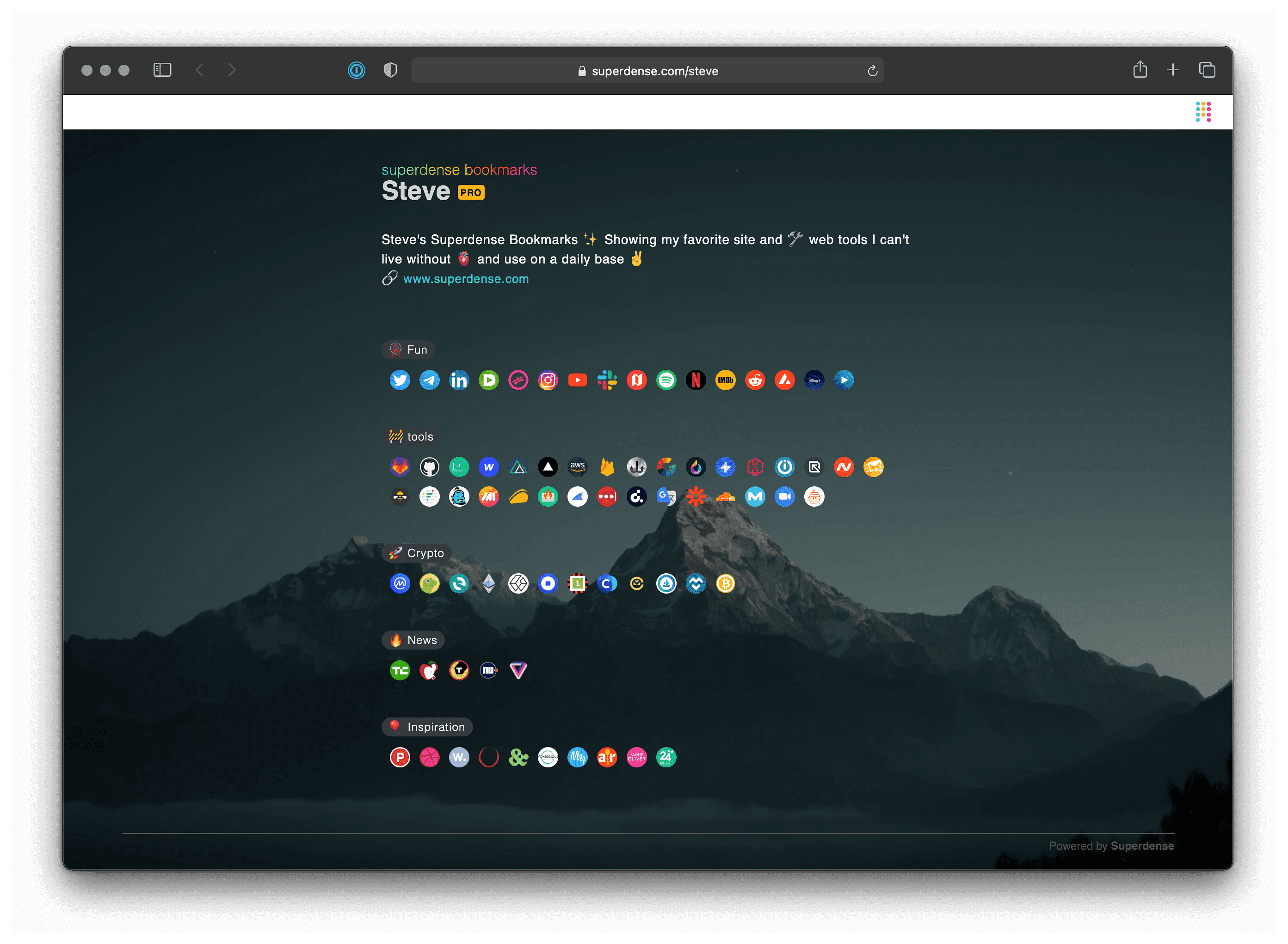 Superdense Bookmark Manager