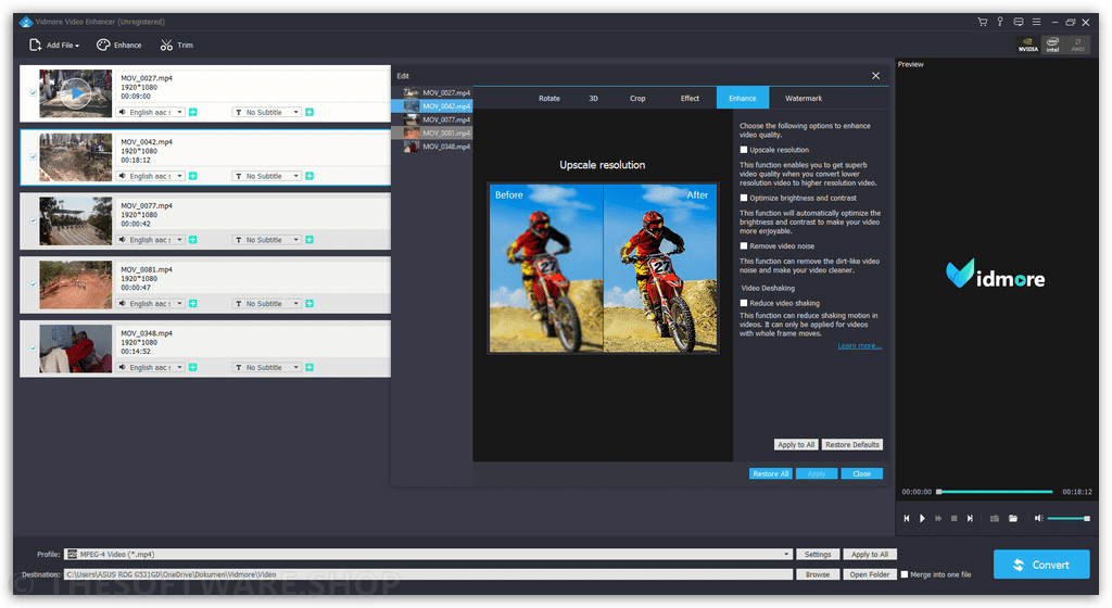 Vidmore Video Enhancer Screenshot