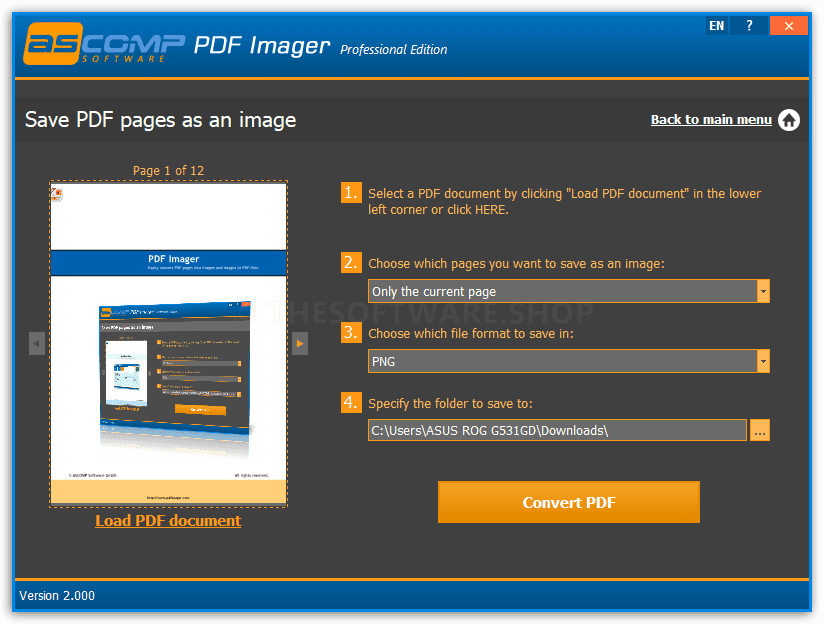 Save PDF Pages as an Image