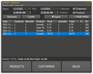 VOVSOFT Retail Barcode - Sales