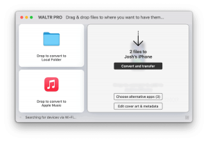 Change Metadata or destination app before transfer