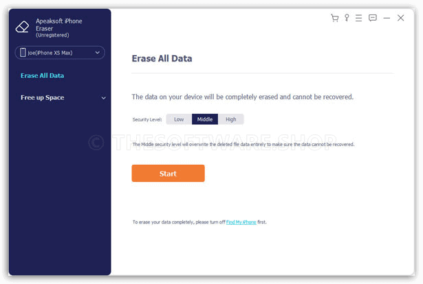 Apeaksoft iPhone Eraser Screenshot