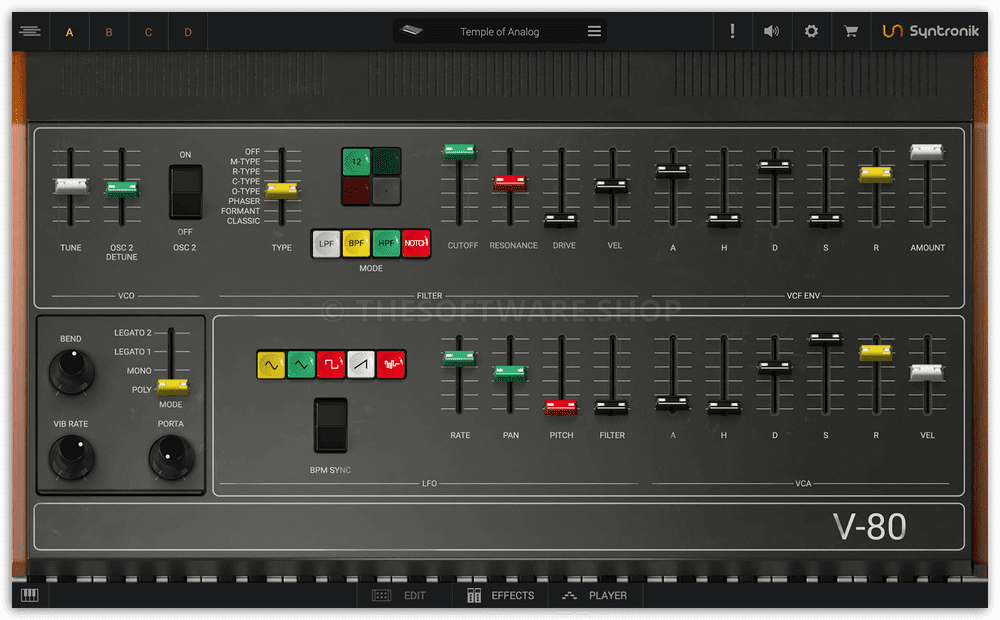 IK Multimedia Syntronik Instument V-80 Screenshot