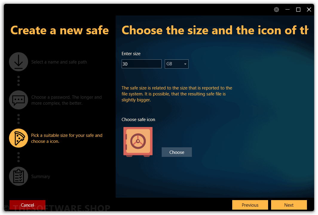 Abelssoft CryptBox Choose Size