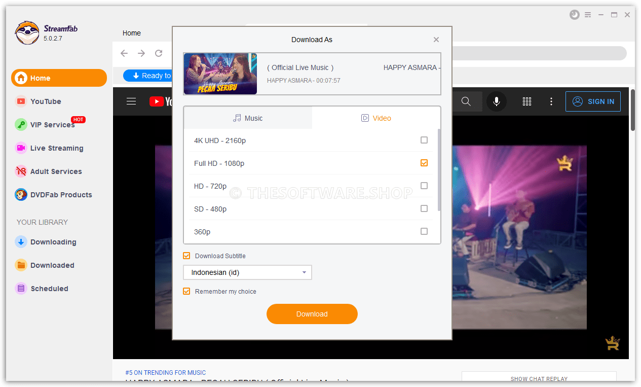 StreamFab Youtube Downloader Pro - Download as Video