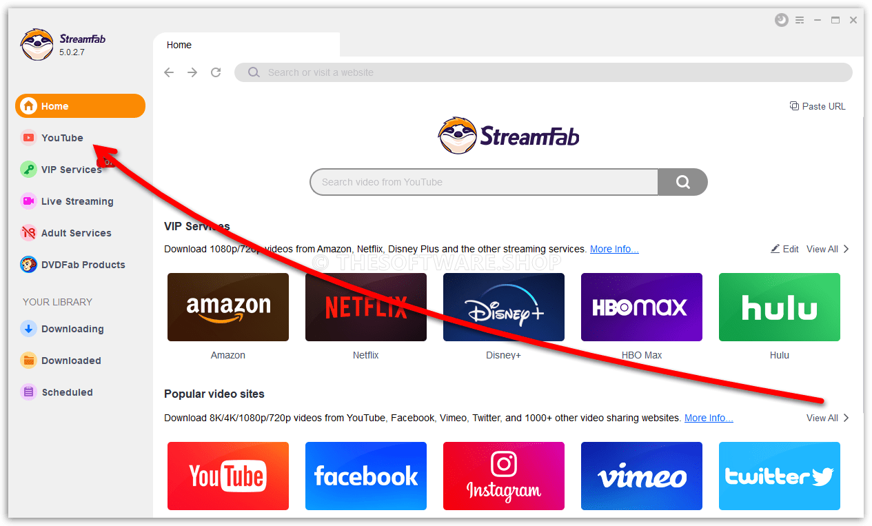 StreamFab Youtube Downloader Pro - Main Interface