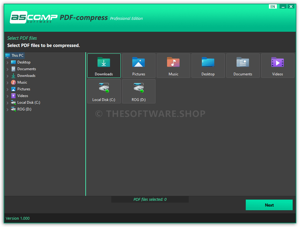 ASCOMP PDF-Compress Professional Review - Screenshot