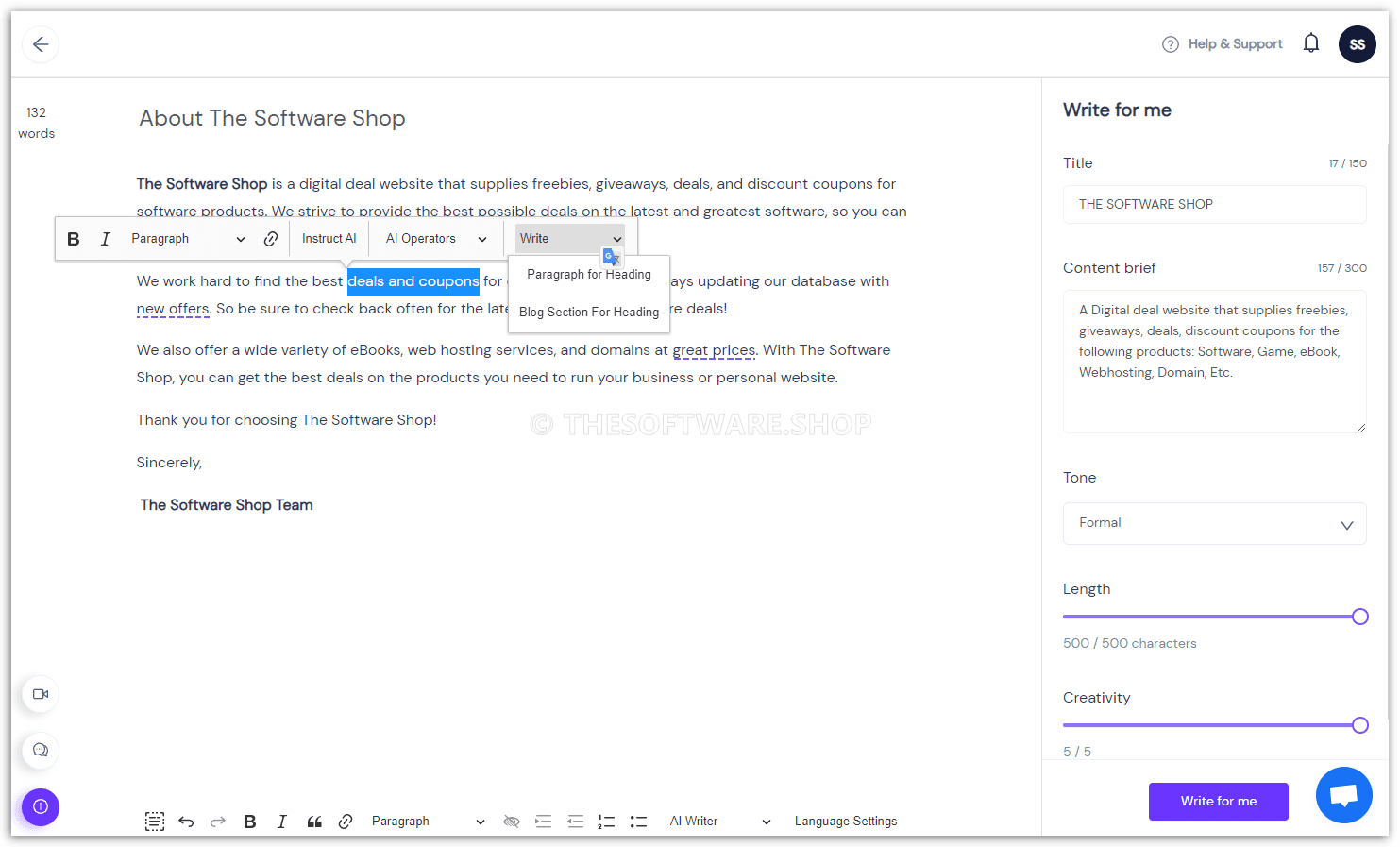 MarketingCopy AI Long Form