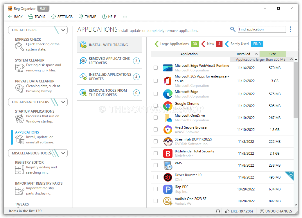 Reg Organizer 9 Pro Screenshot - Applications