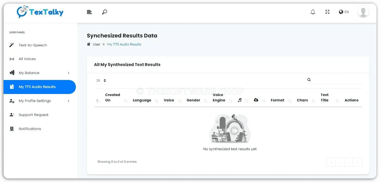 TexTalky TTS Audios Results