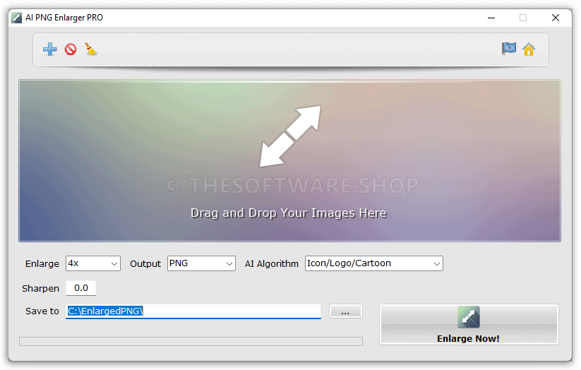 AI PNG Enlarger PRO Main Interface