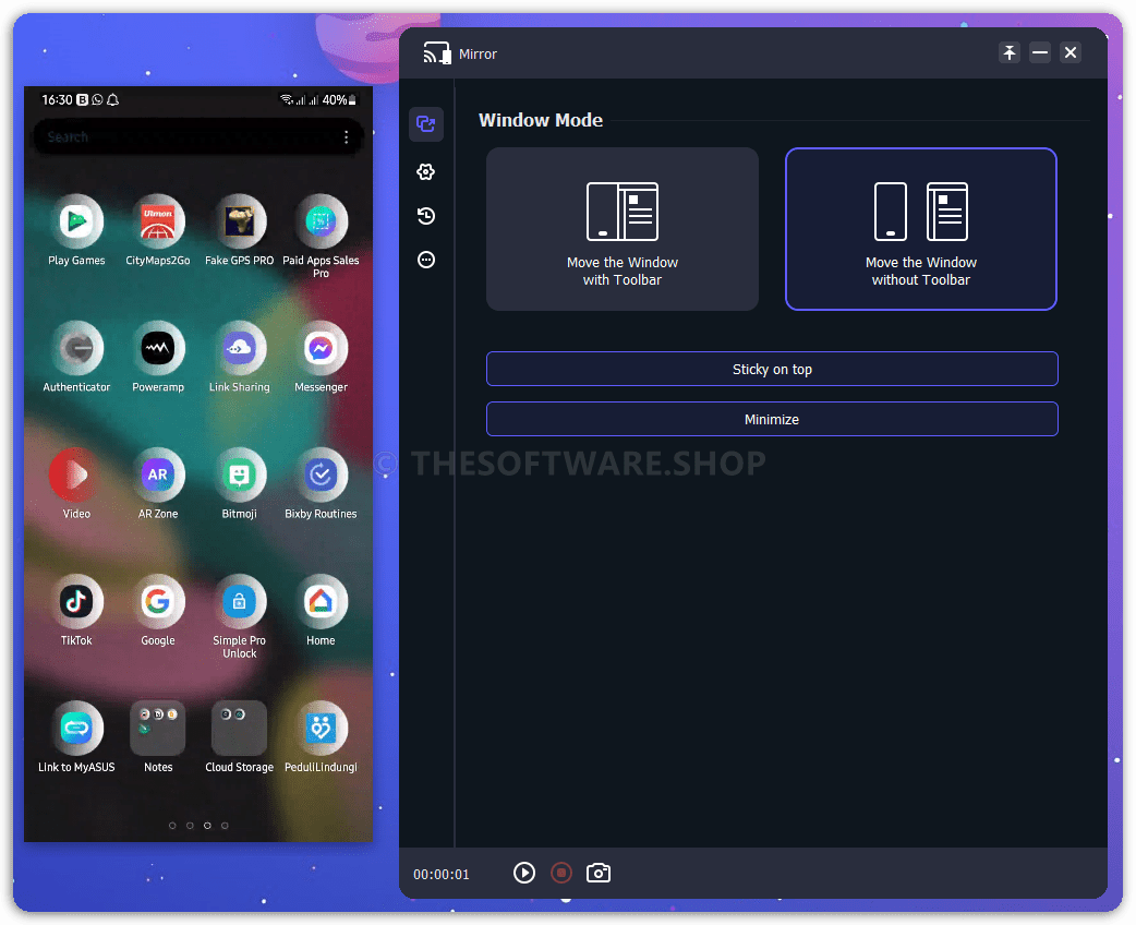 Aiseesoft Phone Mirror - Window without Toolbar