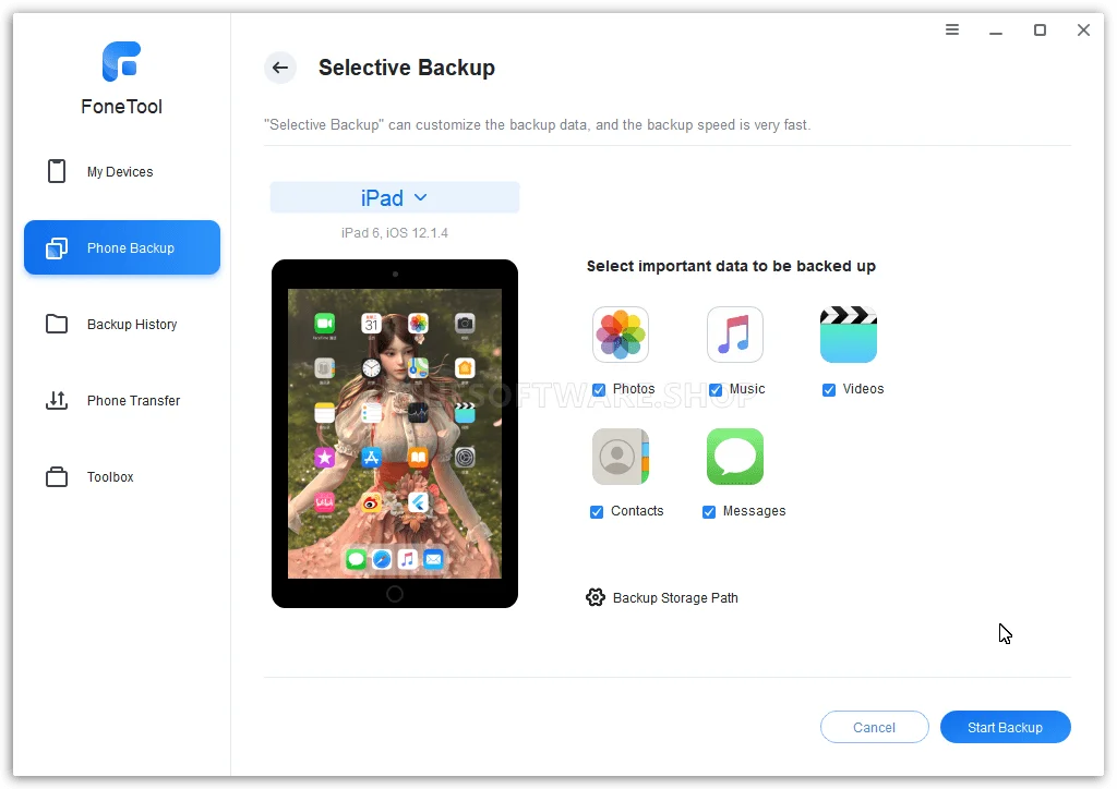 AOMEI FoneTool Professional - Selective Backup