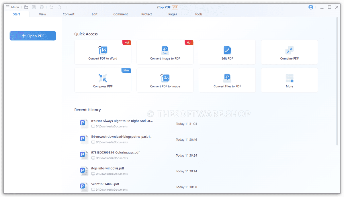 iTop PDF 3 Screenshot - Start