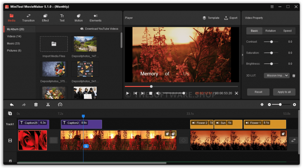 Minitool MovieMaker - Media